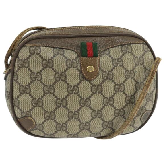 GUCCI GG Supreme Web Sherry Line Shoulder Bag Pvc Beige 89 02 066 - Picture 1 of 16